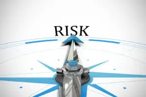 an arrow pointing at the word - risk