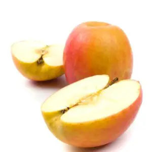 sliced apples on white background
