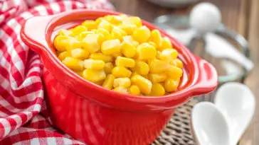corn in a red bowl on a table - can shih tzus eat corn