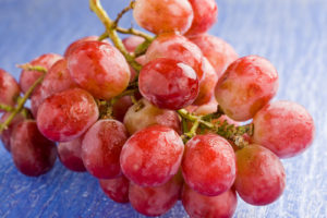 photo of delicious red grape on blue glass table -Can Shih Tzus Eat Grapes