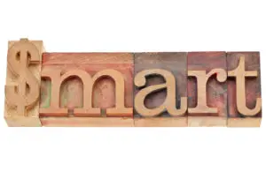 the word smart in vintage wood letterpress type