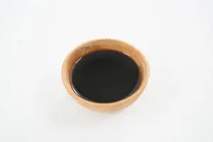 Soy sauce bowl on white background