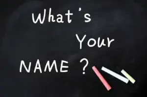 What's your name written on a Chalkboard, with chalk