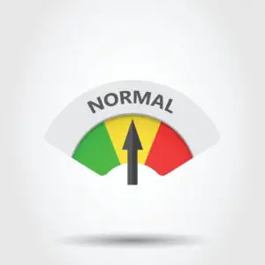 Normal level risk gauge vector icon