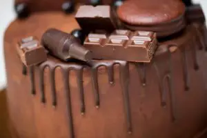Chocolate cake with chocolate decoration